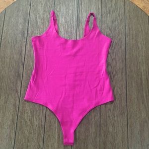 Fashion Nova Fuchsia Tank Top Bodysuit